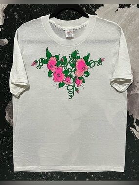 Vintage 80s Single Stitch Floral Vine Graphic Shirt